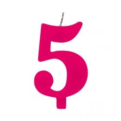 Candelina scintillante fucsia numero 5