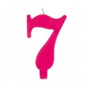 Candelina scintillante fucsia numero 7