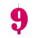 Candelina scintillante fucsia numero 9