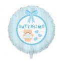 Pallone in mylar 18 inch Battesimo teddy Azzurro