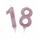 Candelina 18 anni rosa glitter