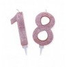 Candelina 18 anni rosa glitter